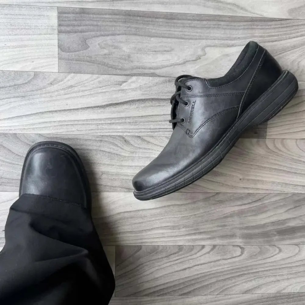 Vintage Y2K Merrell Chunky Black Leather Oxford Shoes
